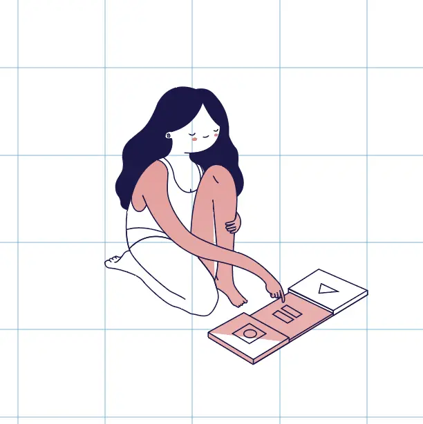  Tegning af karakter med pen tool i Illustrator.